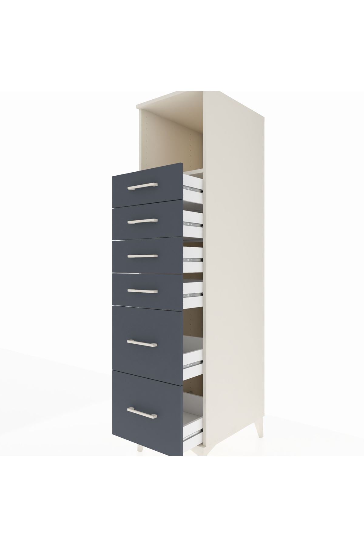 Kronos Dolap Tek Raflı 6 Çekmeceli 44x59x182 - S88M045V2C