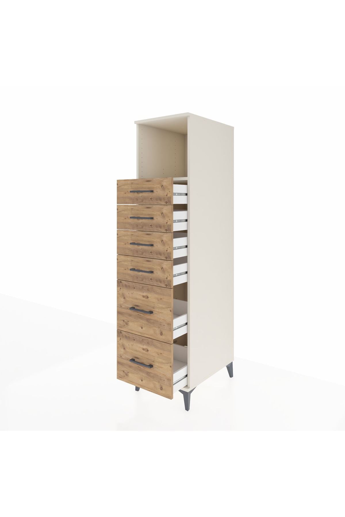 Kronos Dolap Tek Raflı 6 Çekmeceli 44x59x182 - S88M045V3C