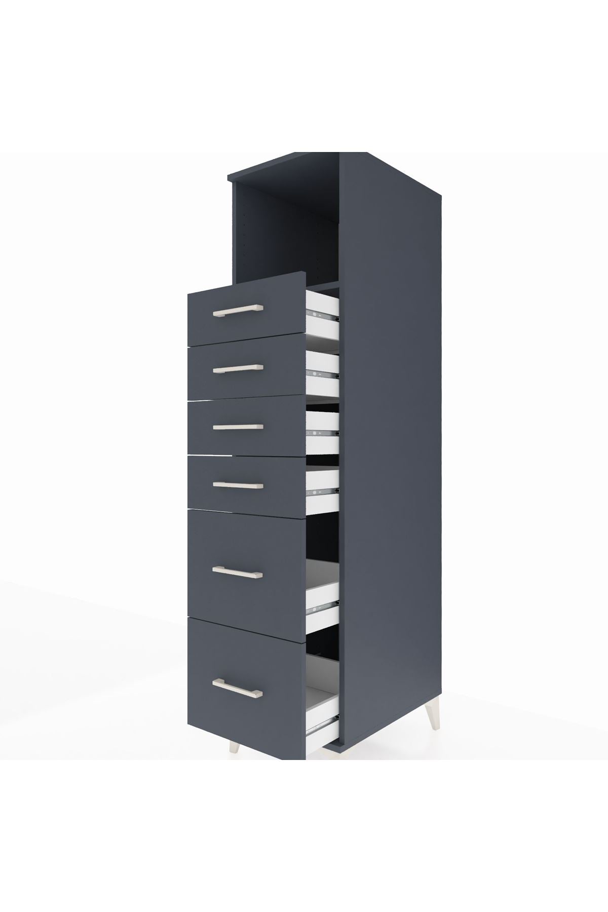 Kronos Dolap Tek Raflı 6 Çekmeceli 44x59x182 - S88M045V5C