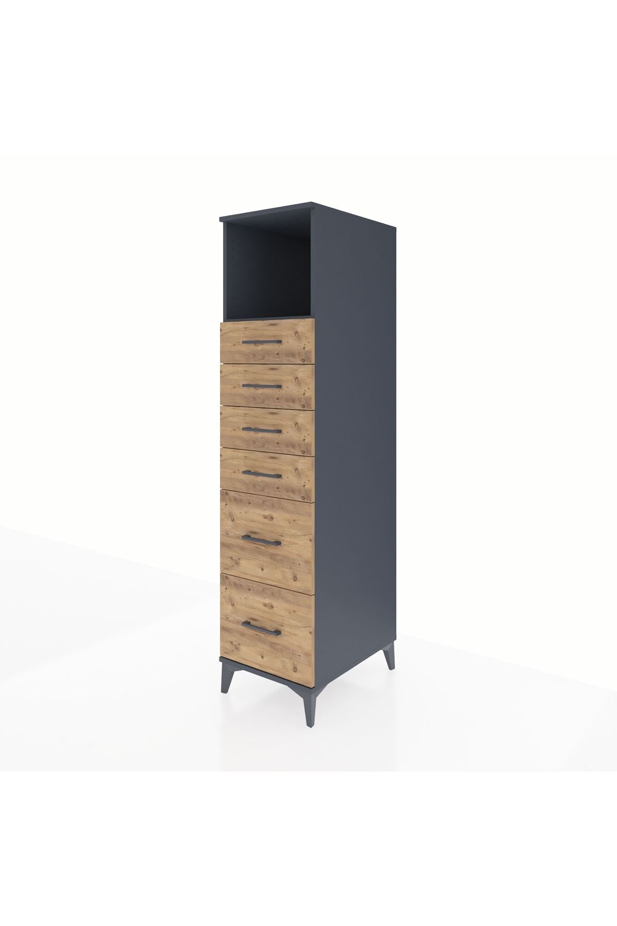 Kronos Dolap Tek Raflı 6 Çekmeceli 44x59x182 - S88M045V6C