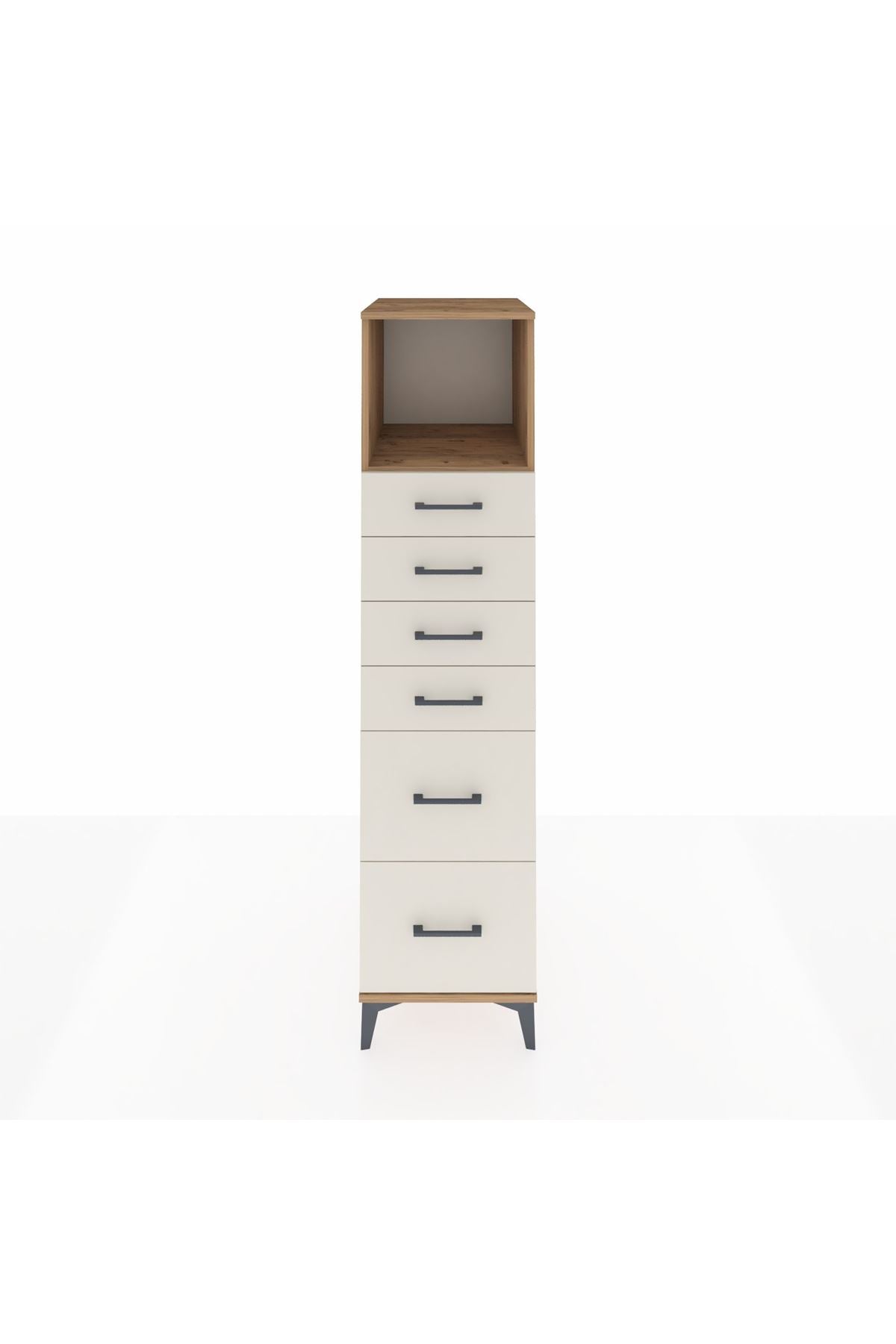Kronos Dolap Tek Raflı 6 Çekmeceli 44x59x182 - S88M045V7C