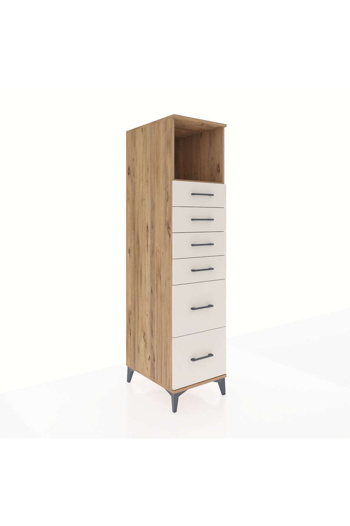 Kronos Dolap Tek Raflı 6 Çekmeceli 44x59x182 - S88M045V7C