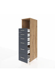Kronos Dolap Tek Raflı 6 Çekmeceli 44x59x182 - S88M045V8C