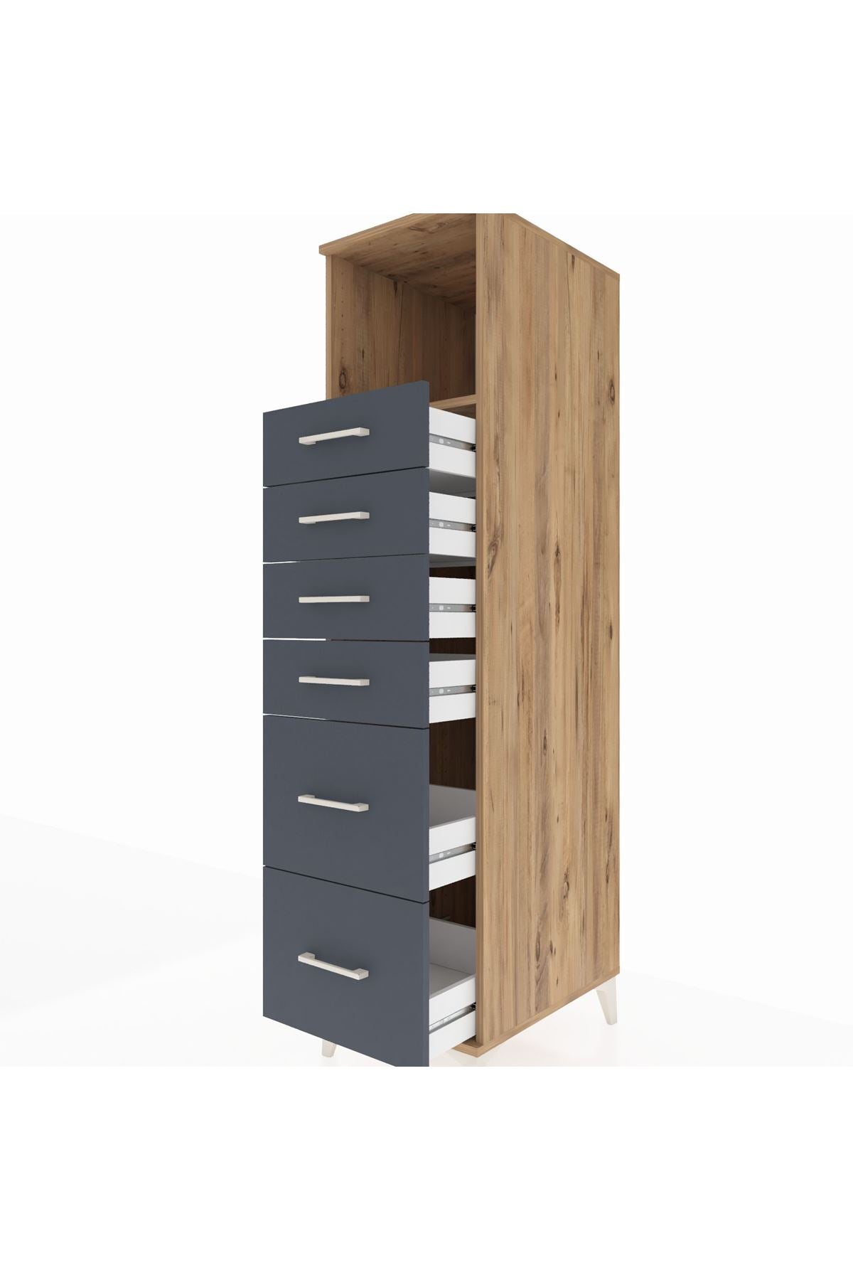 Kronos Dolap Tek Raflı 6 Çekmeceli 44x59x182 - S88M045V8C