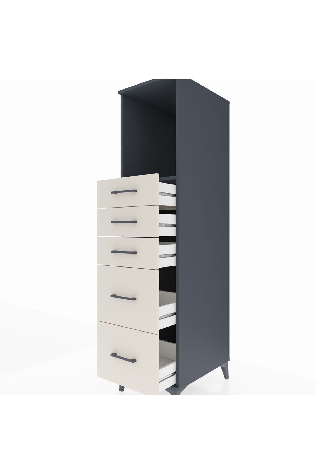 Kronos Dolap Tek Raflı 5 Çekmeceli 44x59x182 - S88M046V4C