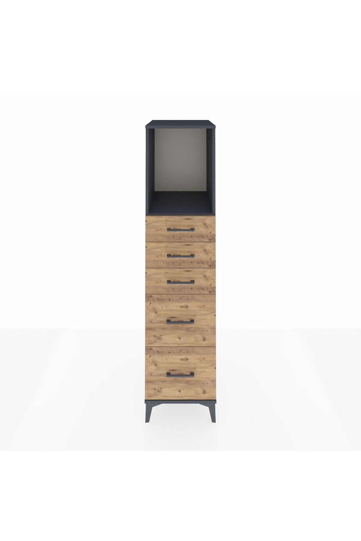 Kronos Dolap Tek Raflı 5 Çekmeceli 44x59x182 - S88M046V6C