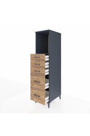 Kronos Dolap Tek Raflı 5 Çekmeceli 44x59x182 - S88M046V6C