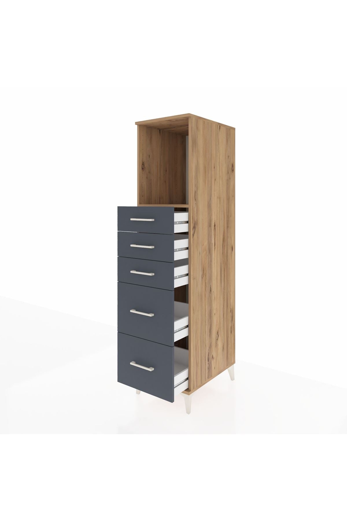 Kronos Dolap Tek Raflı 5 Çekmeceli 44x59x182 - S88M046V8C