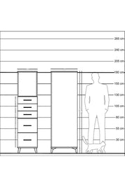 Kronos Dolap Tek Raflı 5 Çekmeceli 44x59x182 - S88M046V8C