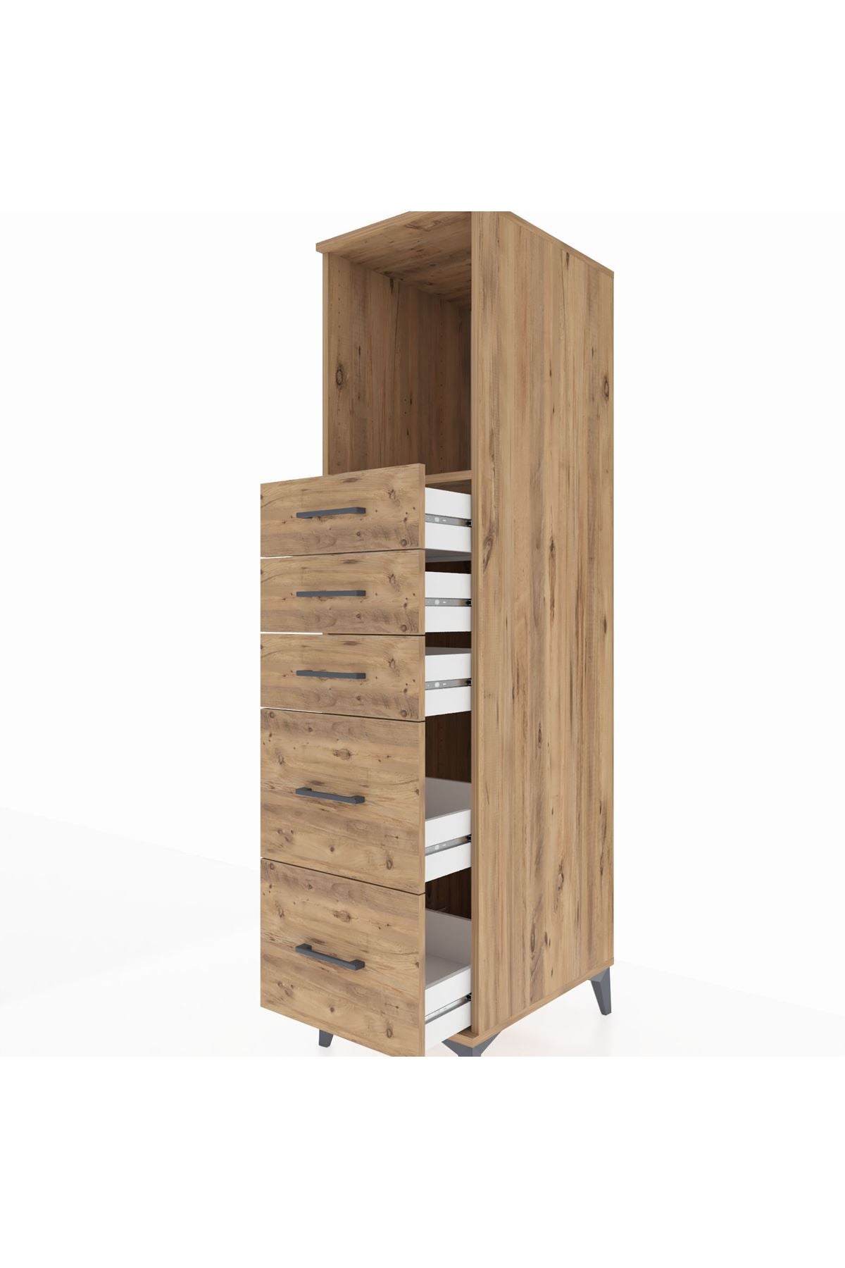 Kronos Dolap Tek Raflı 5 Çekmeceli 44x59x182 - S88M046V9C