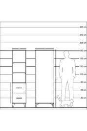 Kronos Dolap 3 Raflı 2 Çekmeceli 44x59x182 - S88M049V4C