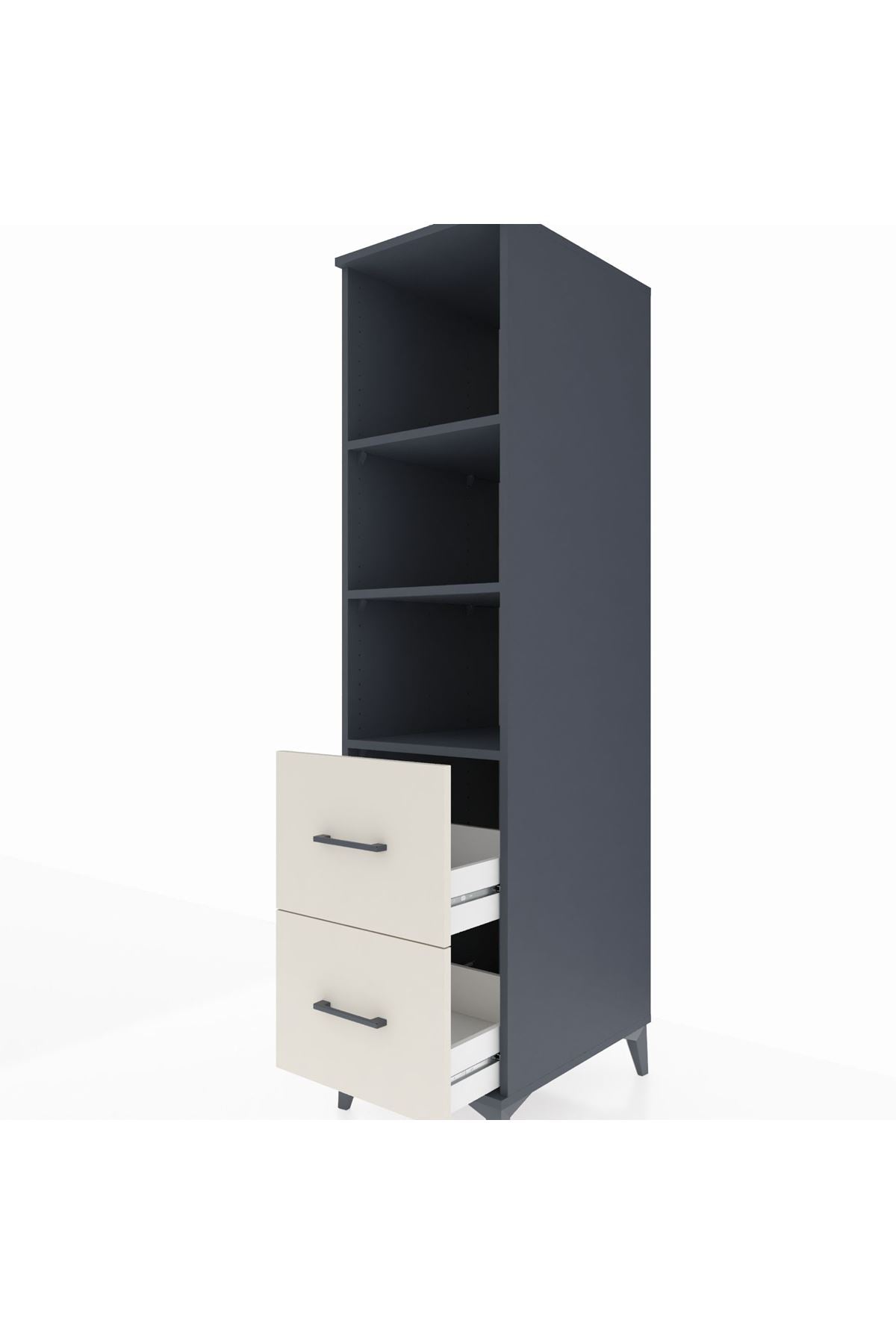 Kronos Dolap 3 Raflı 2 Çekmeceli 44x59x182 - S88M049V4C