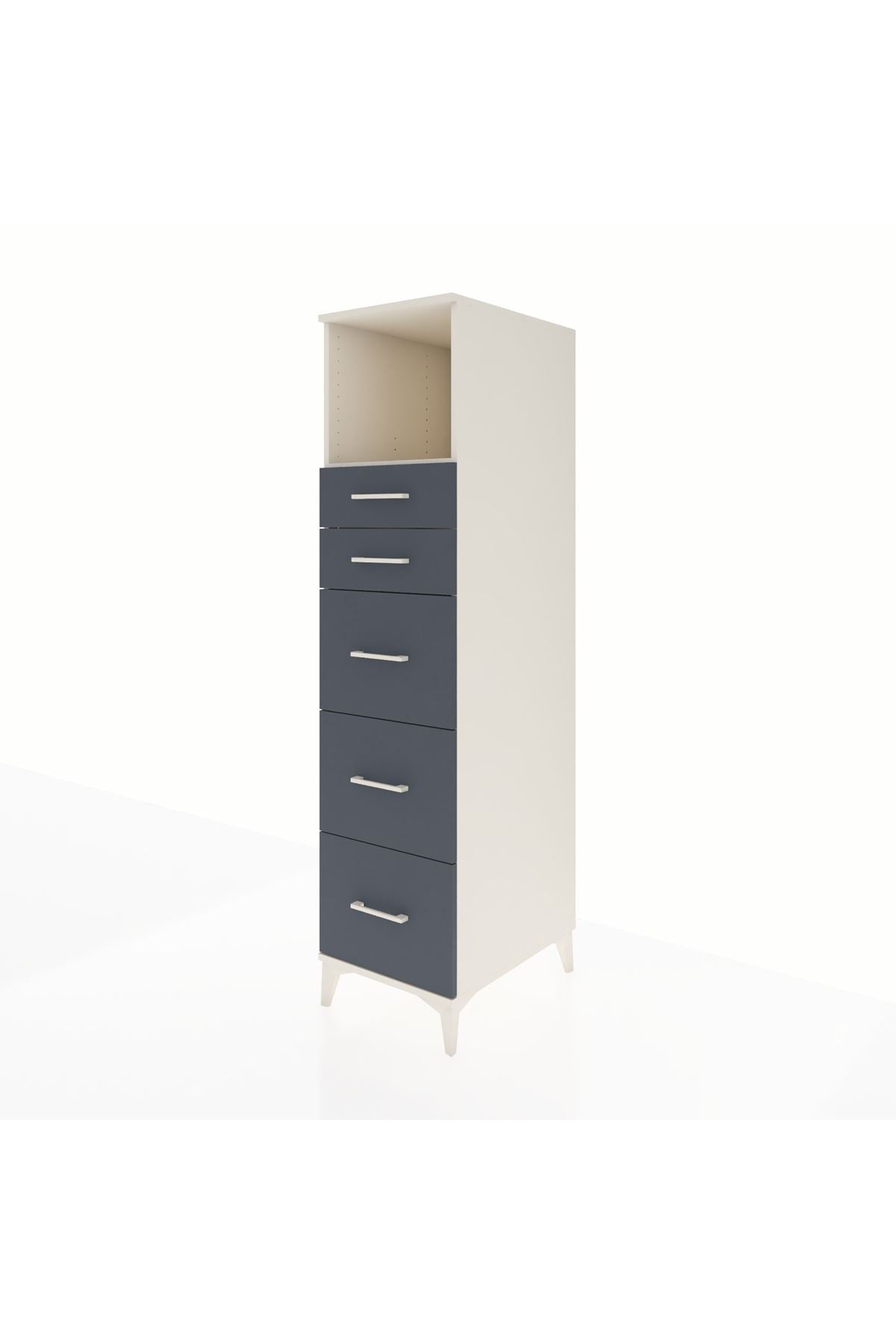 Kronos Dolap Tek Raflı 5 Çekmeceli 44x59x182 - S88M050V2C
