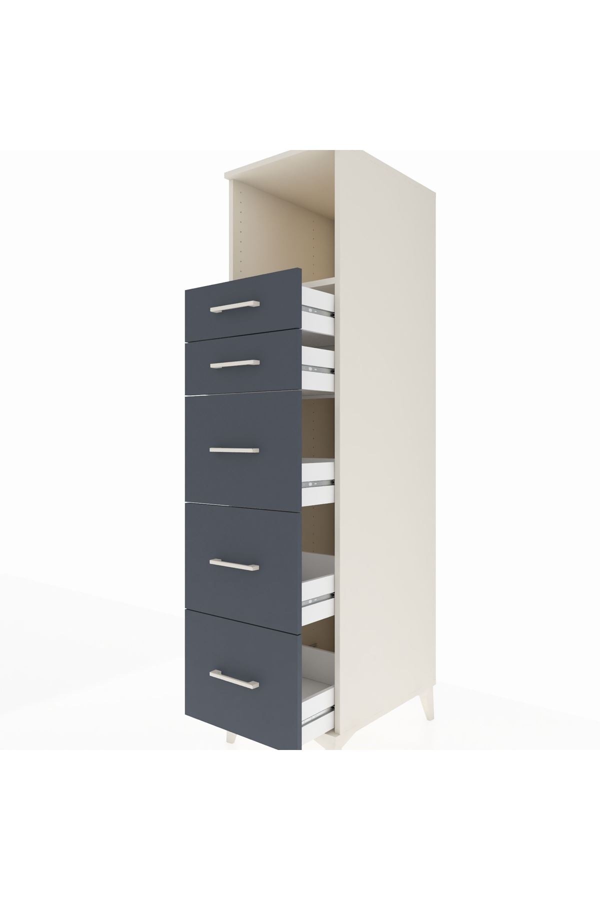 Kronos Dolap Tek Raflı 5 Çekmeceli 44x59x182 - S88M050V2C