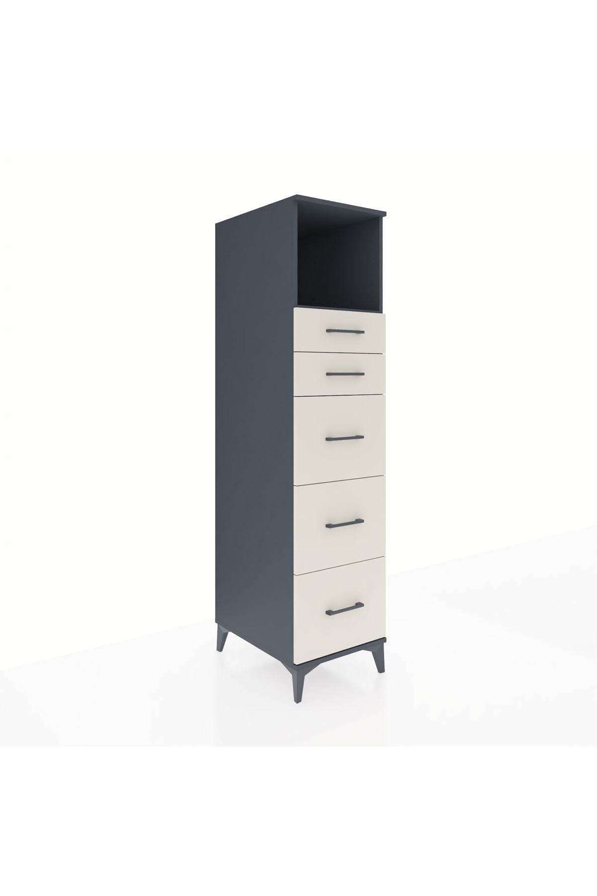 Kronos Dolap Tek Raflı 5 Çekmeceli 44x59x182 - S88M050V4C