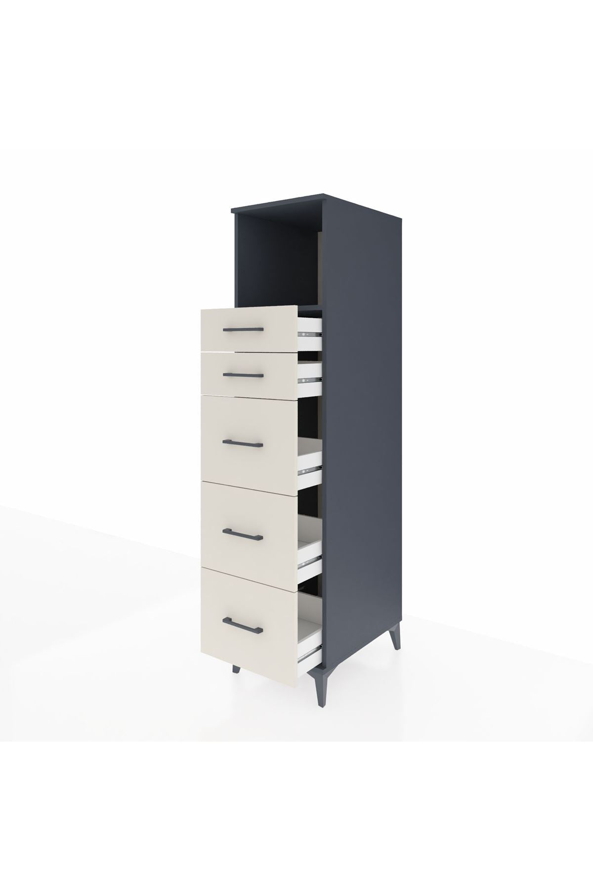 Kronos Dolap Tek Raflı 5 Çekmeceli 44x59x182 - S88M050V4C