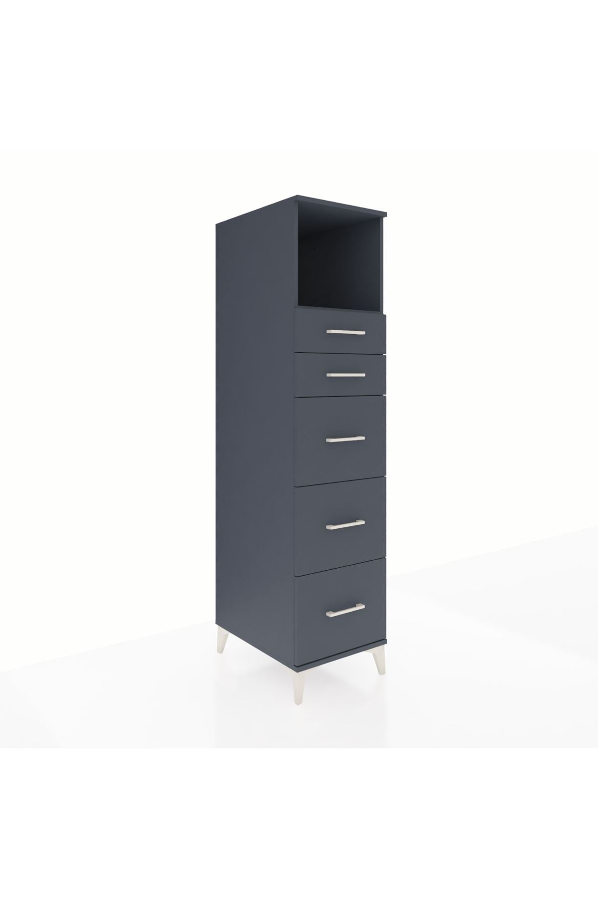 Kronos Dolap Tek Raflı 5 Çekmeceli 44x59x182 - S88M050V5C