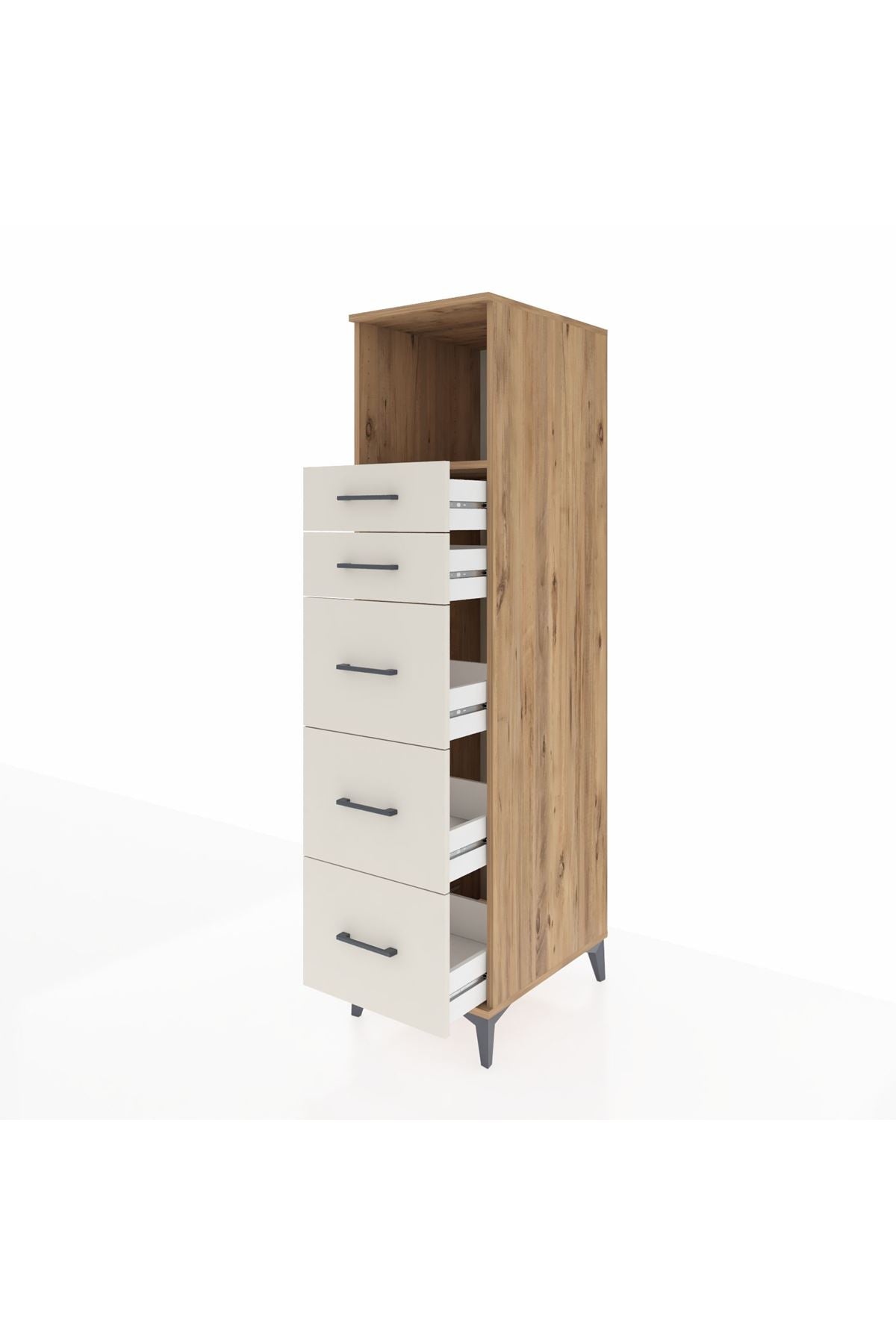 Kronos Dolap Tek Raflı 5 Çekmeceli 44x59x182 - S88M050V7C