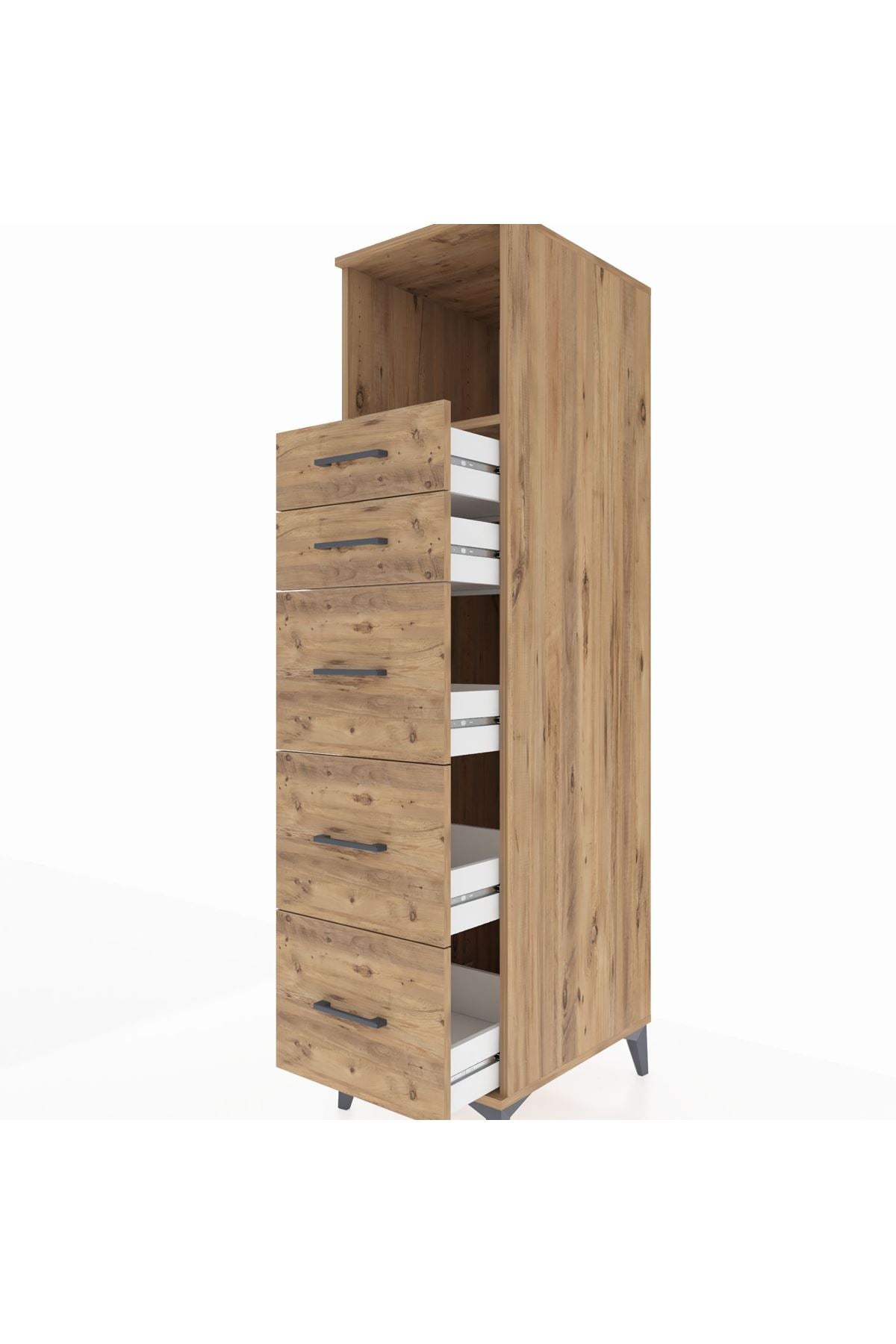 Kronos Dolap Tek Raflı 5 Çekmeceli 44x59x182 - S88M050V9C