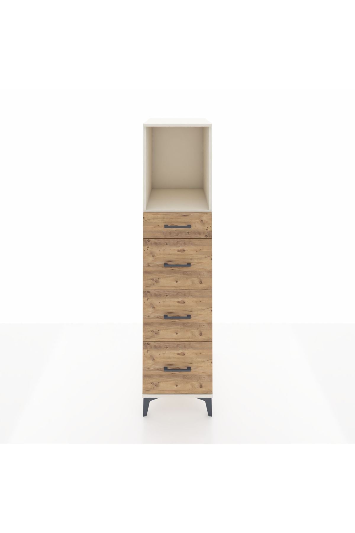 Kronos Dolap Tek Raflı 4 Çekmeceli 44x59x182 - S88M051V3C