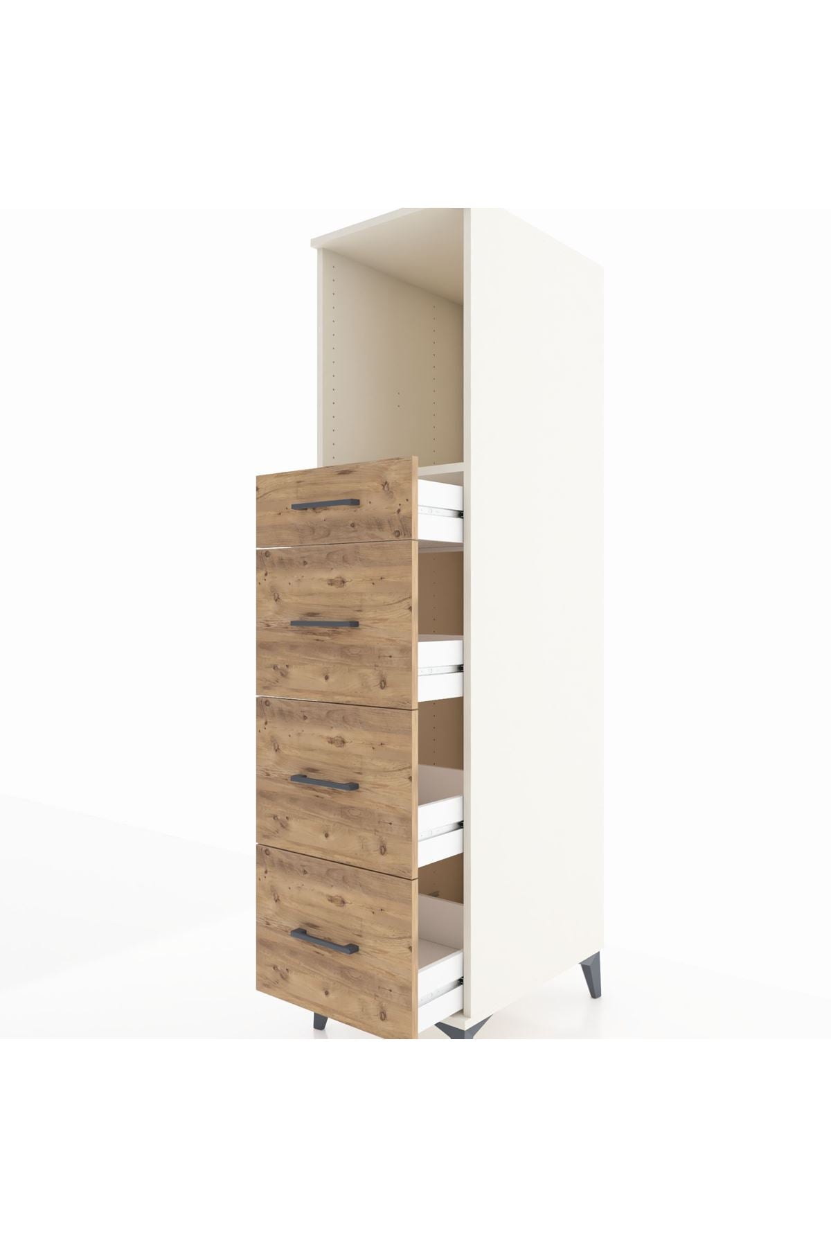 Kronos Dolap Tek Raflı 4 Çekmeceli 44x59x182 - S88M051V3C