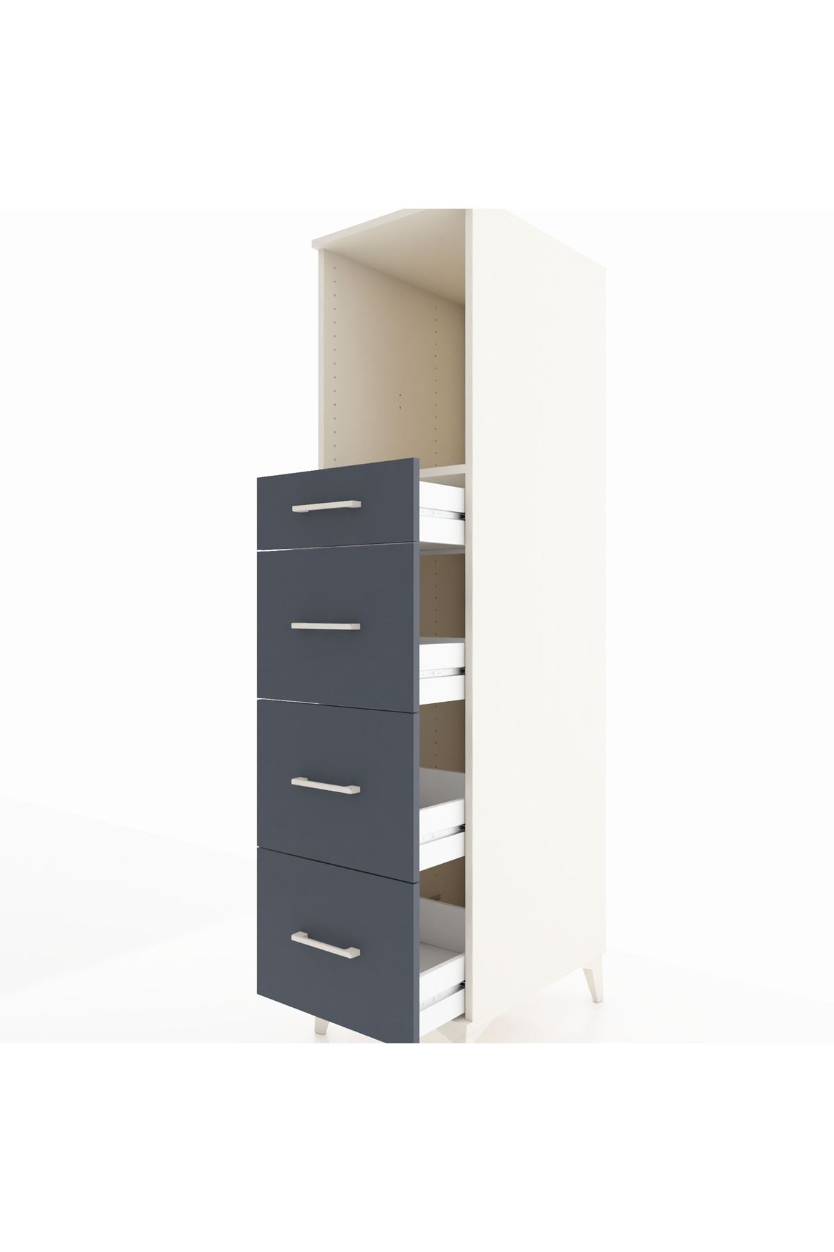 Kronos Dolap Tek Raflı 4 Çekmeceli 44x59x182 - S88M051V2C
