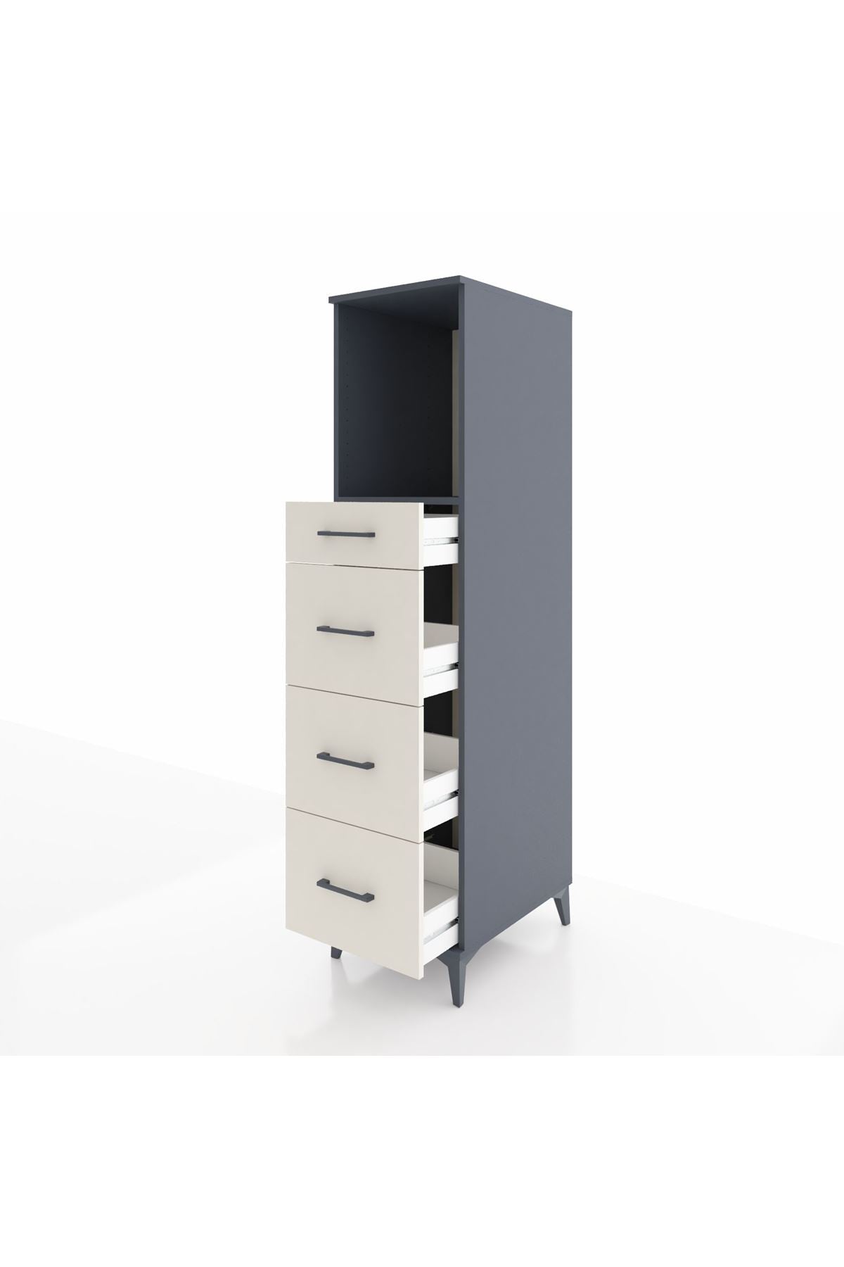 Kronos Dolap Tek Raflı 4 Çekmeceli 44x59x182 - S88M051V4C