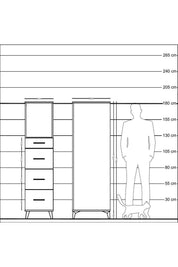 Kronos Dolap Tek Raflı 4 Çekmeceli 44x59x182 - S88M051V6C