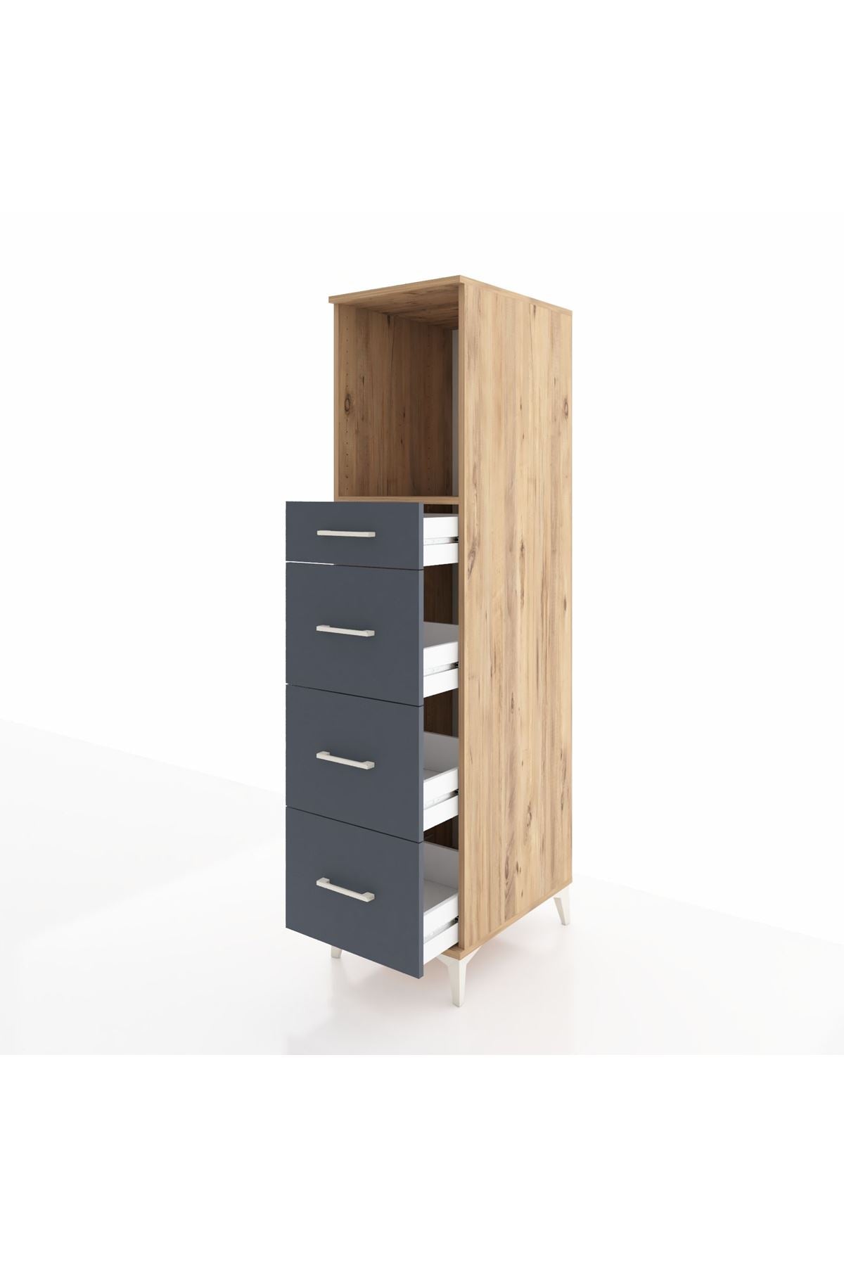 Kronos Dolap Tek Raflı 4 Çekmeceli 44x59x182 - S88M051V8C