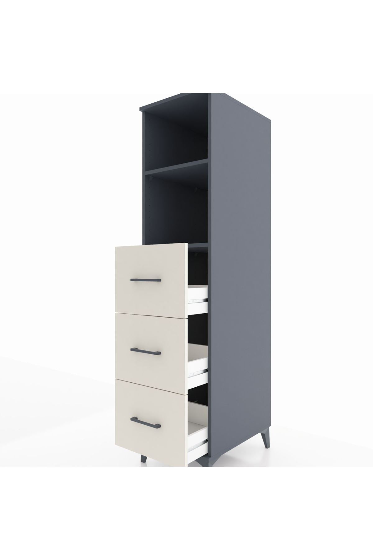 Kronos Dolap 2 Raflı 3 Çekmeceli 44x59x182 - S88M052V4C