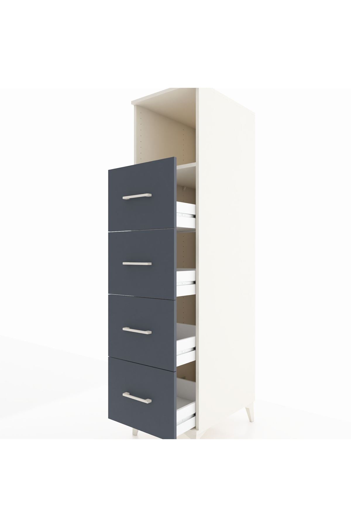 Kronos Dolap Tek Raflı 4 Çekmeceli 44x59x182 - S88M053V2C