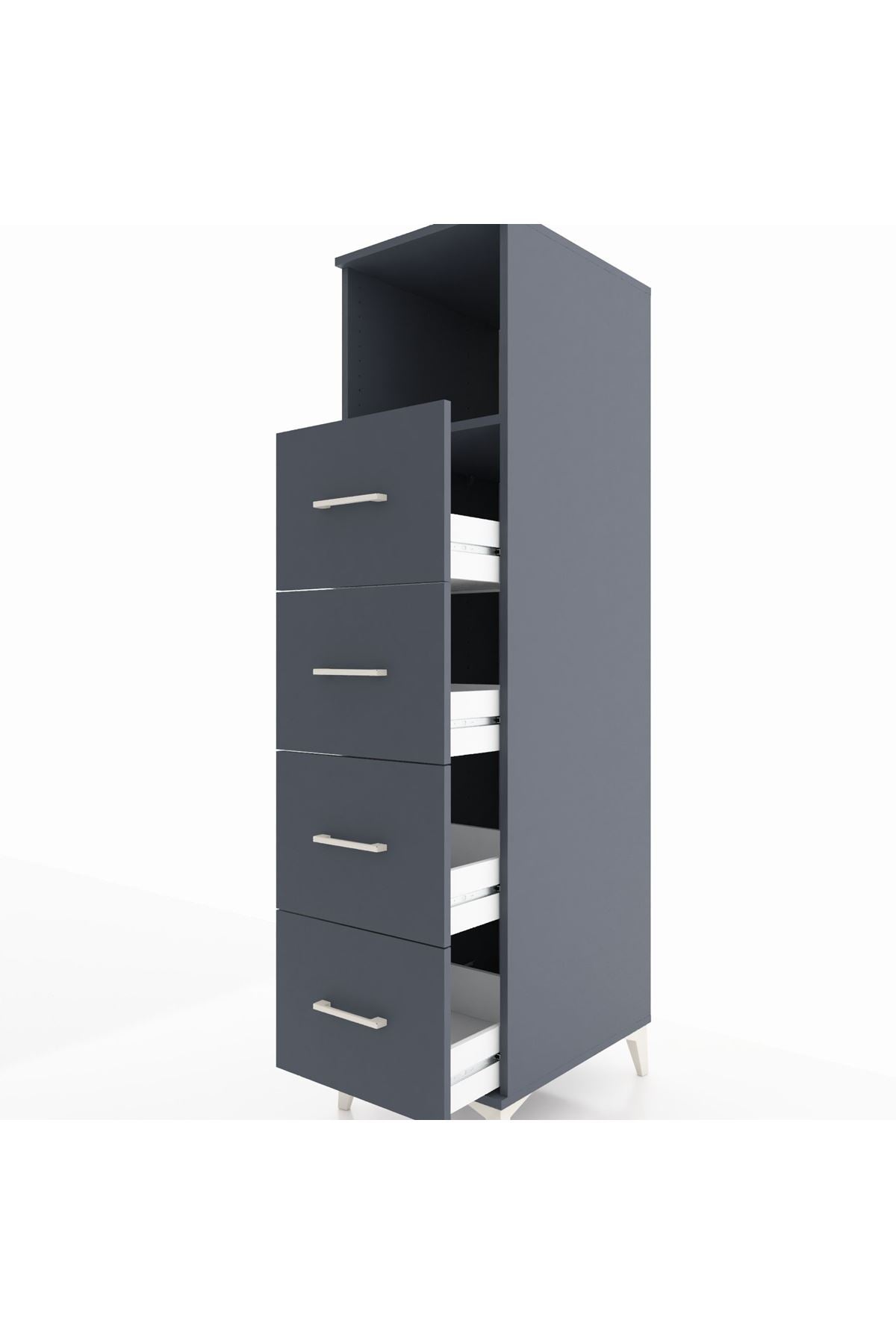 Kronos Dolap Tek Raflı 4 Çekmeceli 44x59x182 - S88M053V5C
