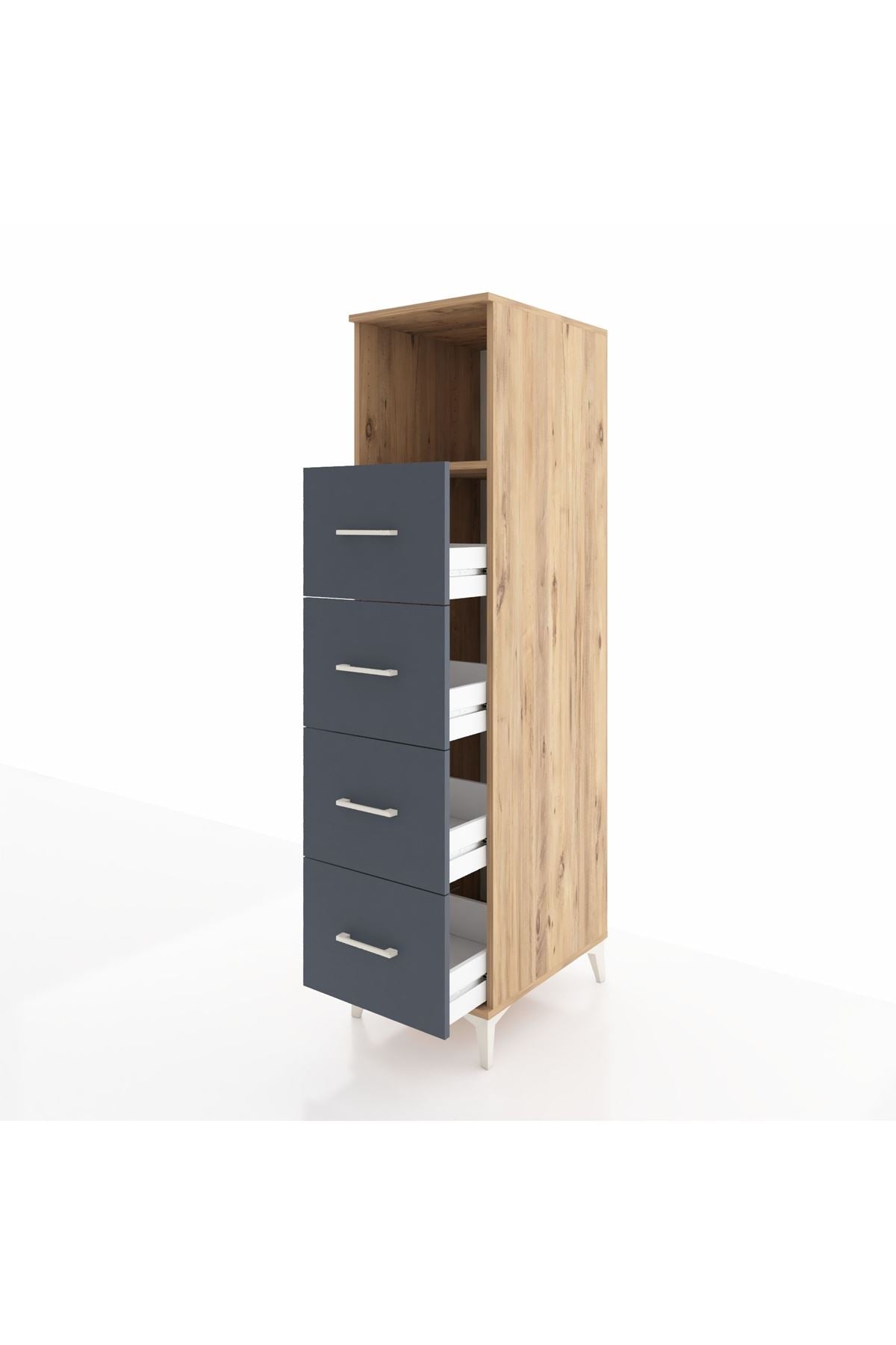 Kronos Dolap Tek Raflı 4 Çekmeceli 44x59x182 - S88M053V8C