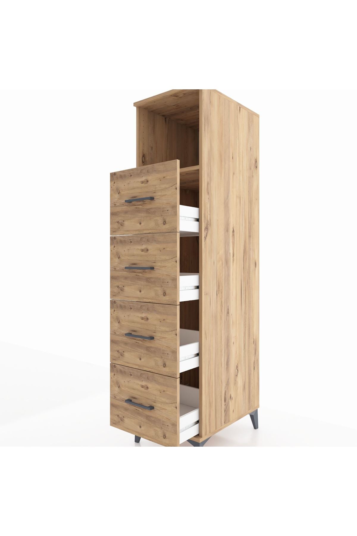 Kronos Dolap Tek Raflı 4 Çekmeceli 44x59x182 - S88M053V9C
