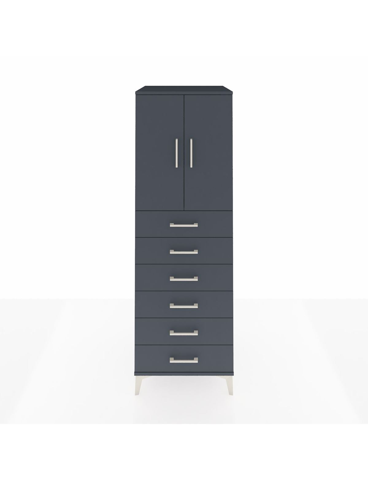 Kronos Dolap Tek Raflı 6 Çekmeceli 2 Kapaklı 60x59x182 - S89M003V5C