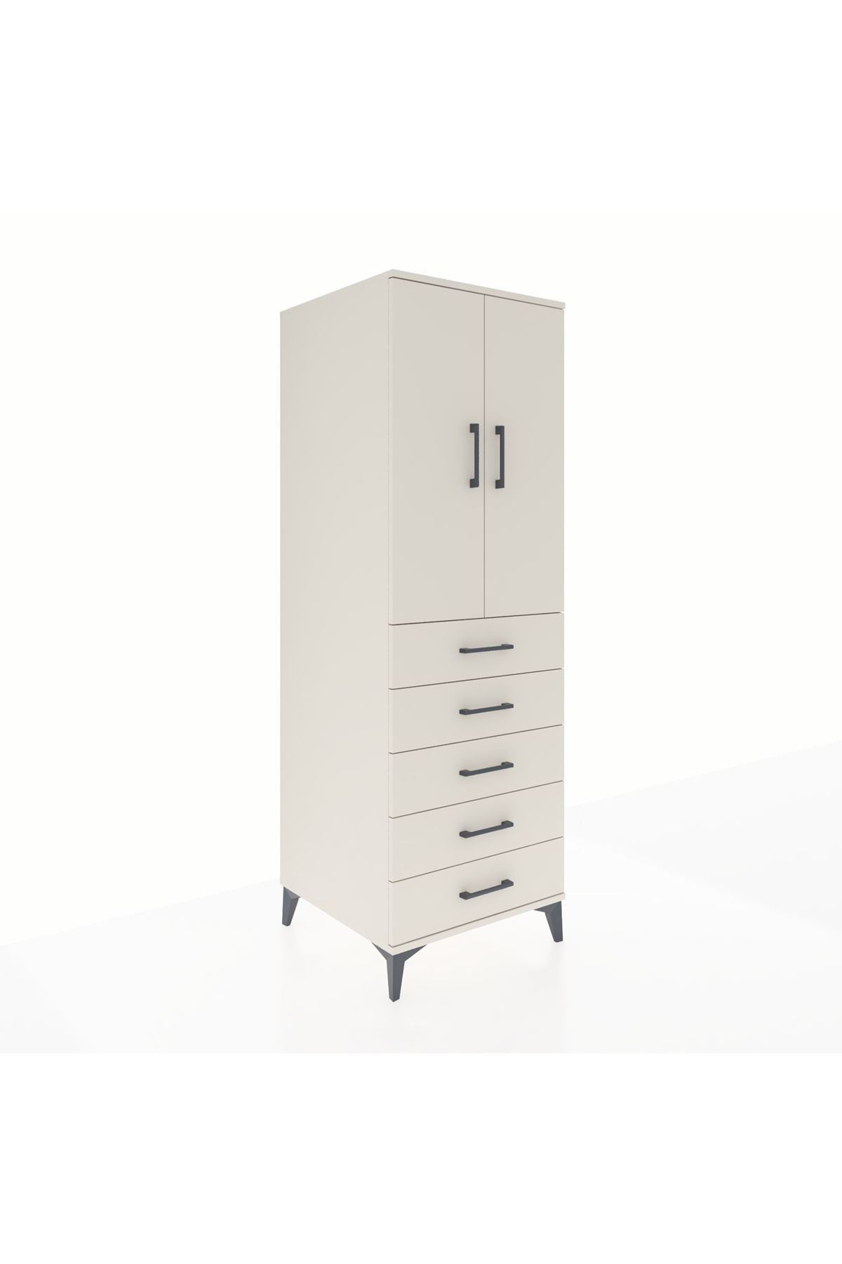 Kronos Dolap 2 Raflı 5 Çekmeceli 2 Kapaklı 60x59x182 - S89M004V1C