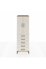 Kronos Dolap 2 Raflı 5 Çekmeceli 2 Kapaklı 60x59x182