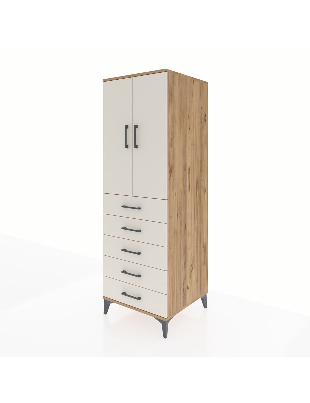 Kronos Dolap 2 Raflı 5 Çekmeceli 2 Kapaklı 60x59x182 - S89M004V7C