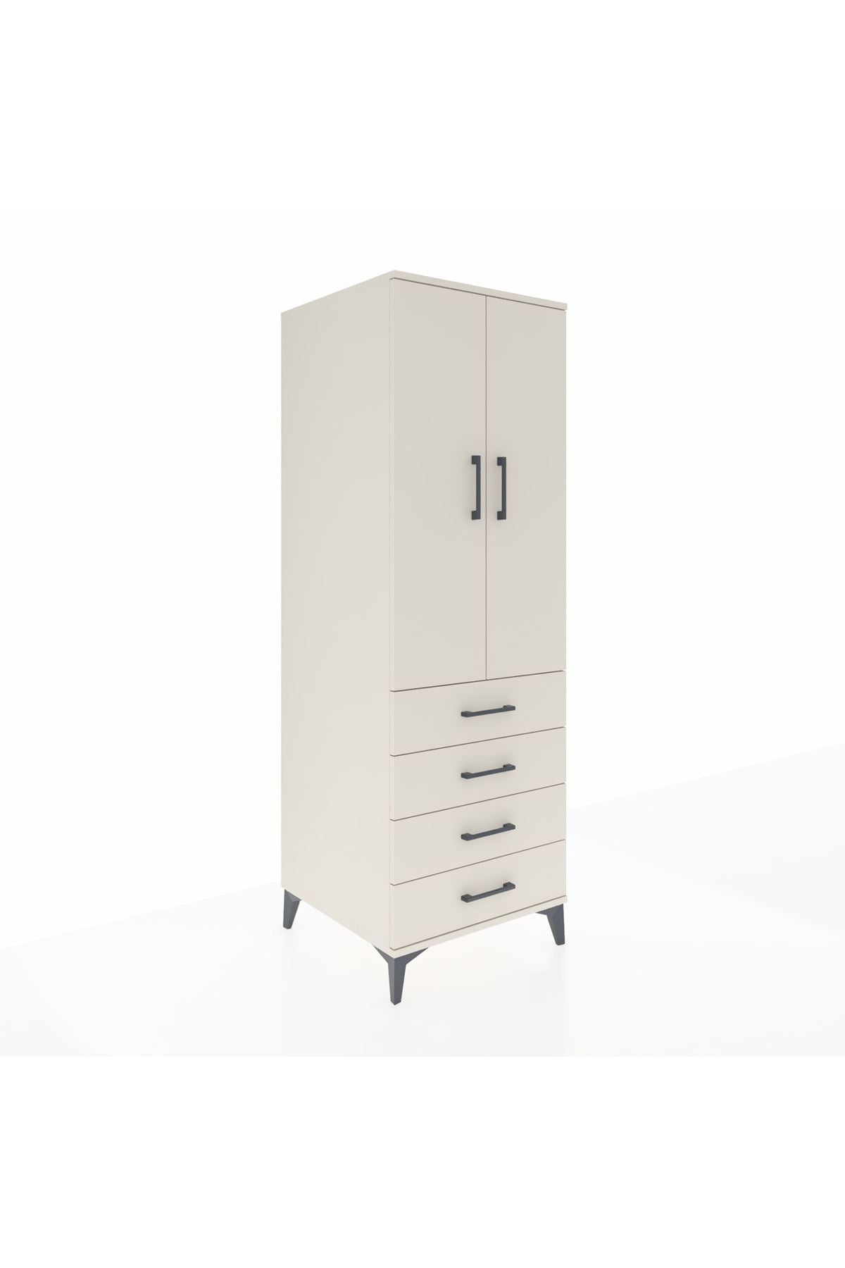 Kronos Dolap 2 Raflı 4 Çekmeceli 2 Kapaklı 60x59x182 - S89M005V1C