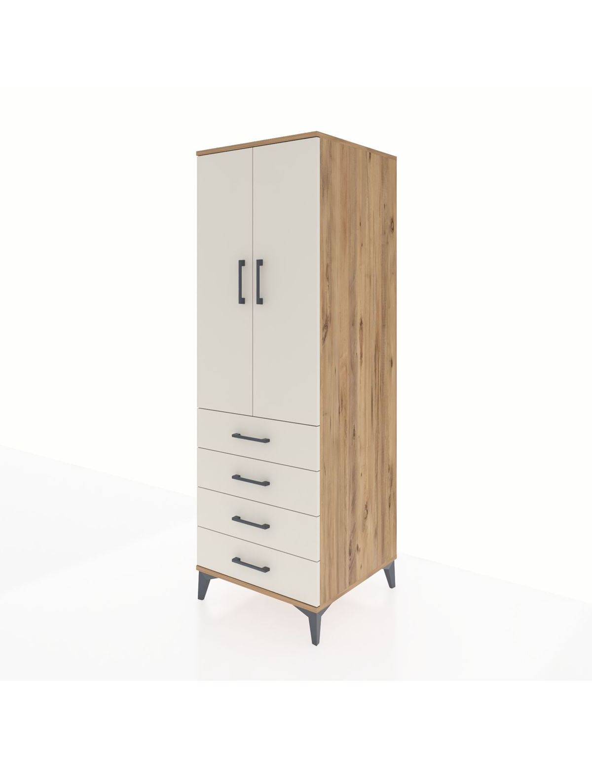 Kronos Dolap 2 Raflı 4 Çekmeceli 2 Kapaklı 60x59x182 - S89M005V7C