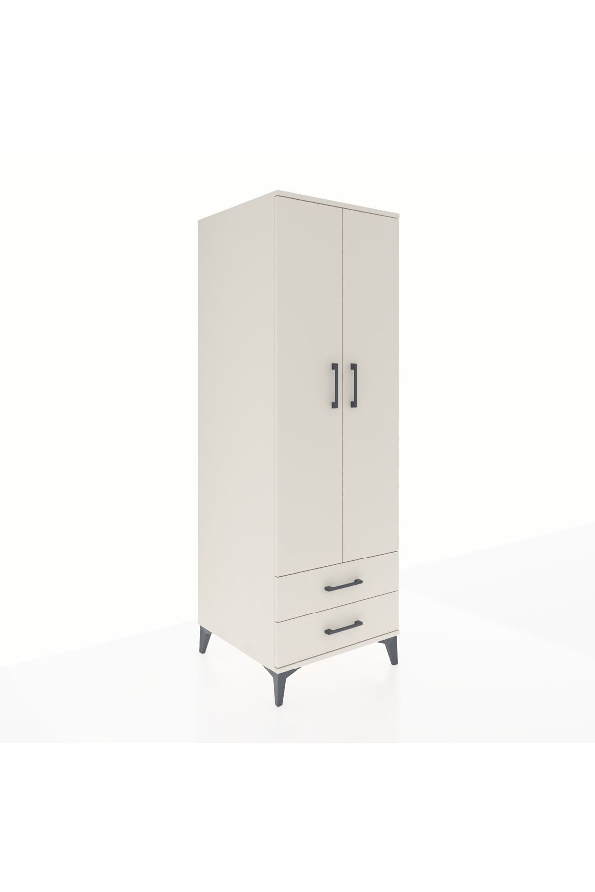 Kronos Dolap 4 Raflı 2 Çekmeceli 2 Kapaklı 60x59x182 - S89M007V1C
