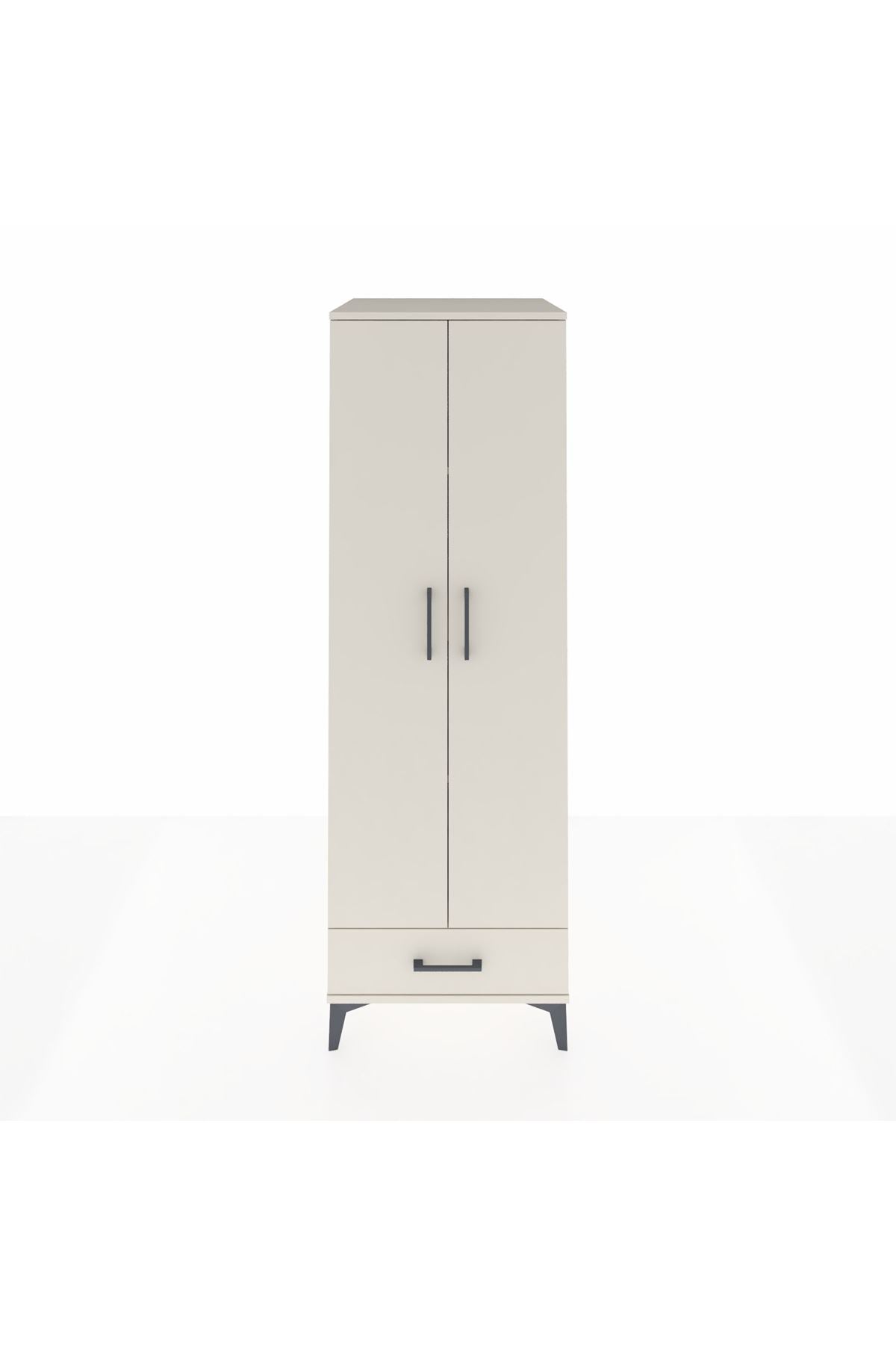 Kronos Dolap 4 Raflı Tek Çekmeceli 2 Kapaklı 60x59x182 - S89M008V1C