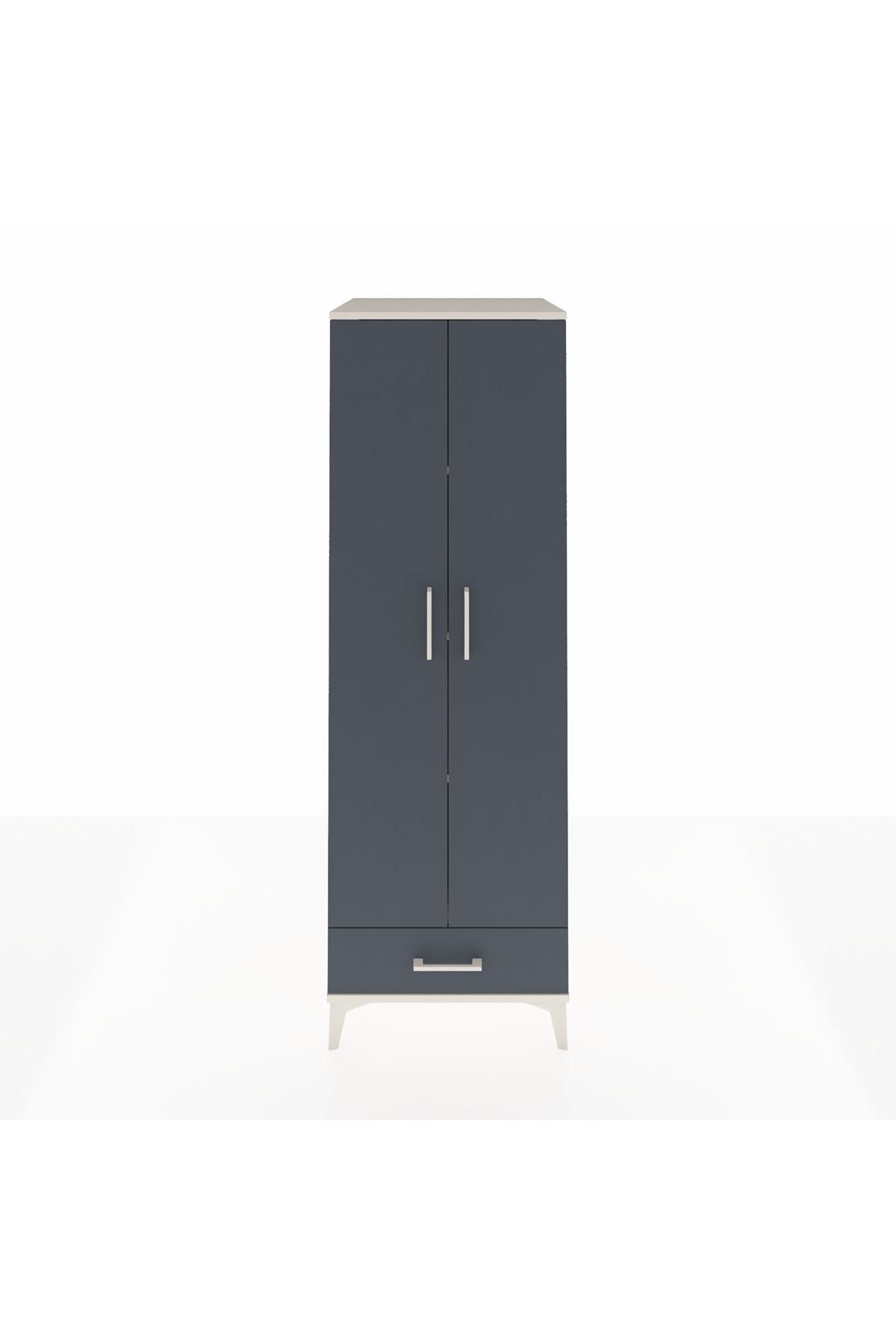 Kronos Dolap 4 Raflı Tek Çekmeceli 2 Kapaklı 60x59x182 - S89M008V2C
