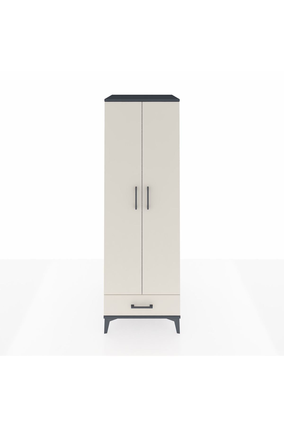 Kronos Dolap 4 Raflı Tek Çekmeceli 2 Kapaklı 60x59x182 - S89M008V4C