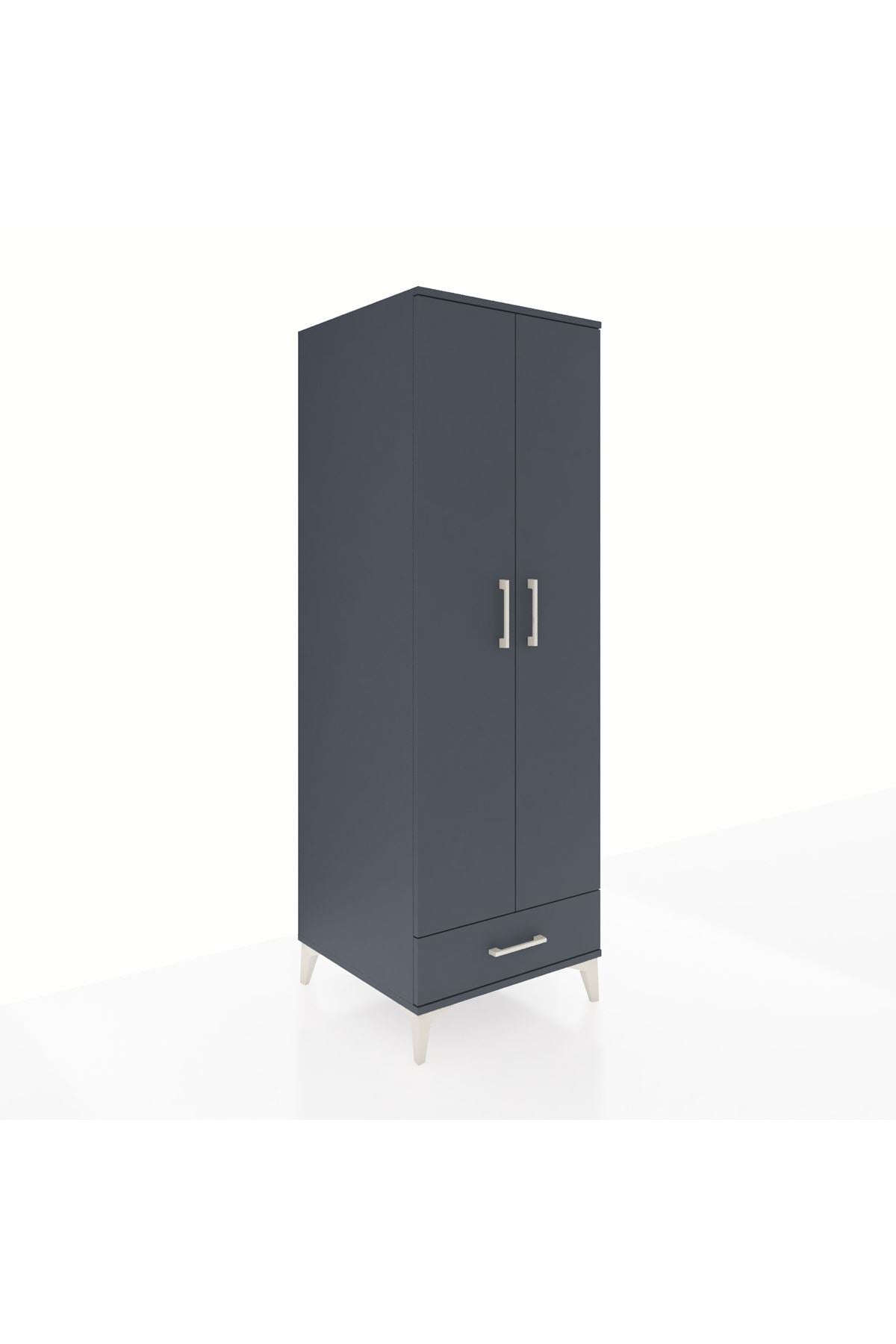 Kronos Dolap 4 Raflı Tek Çekmeceli 2 Kapaklı 60x59x182 - S89M008V5C