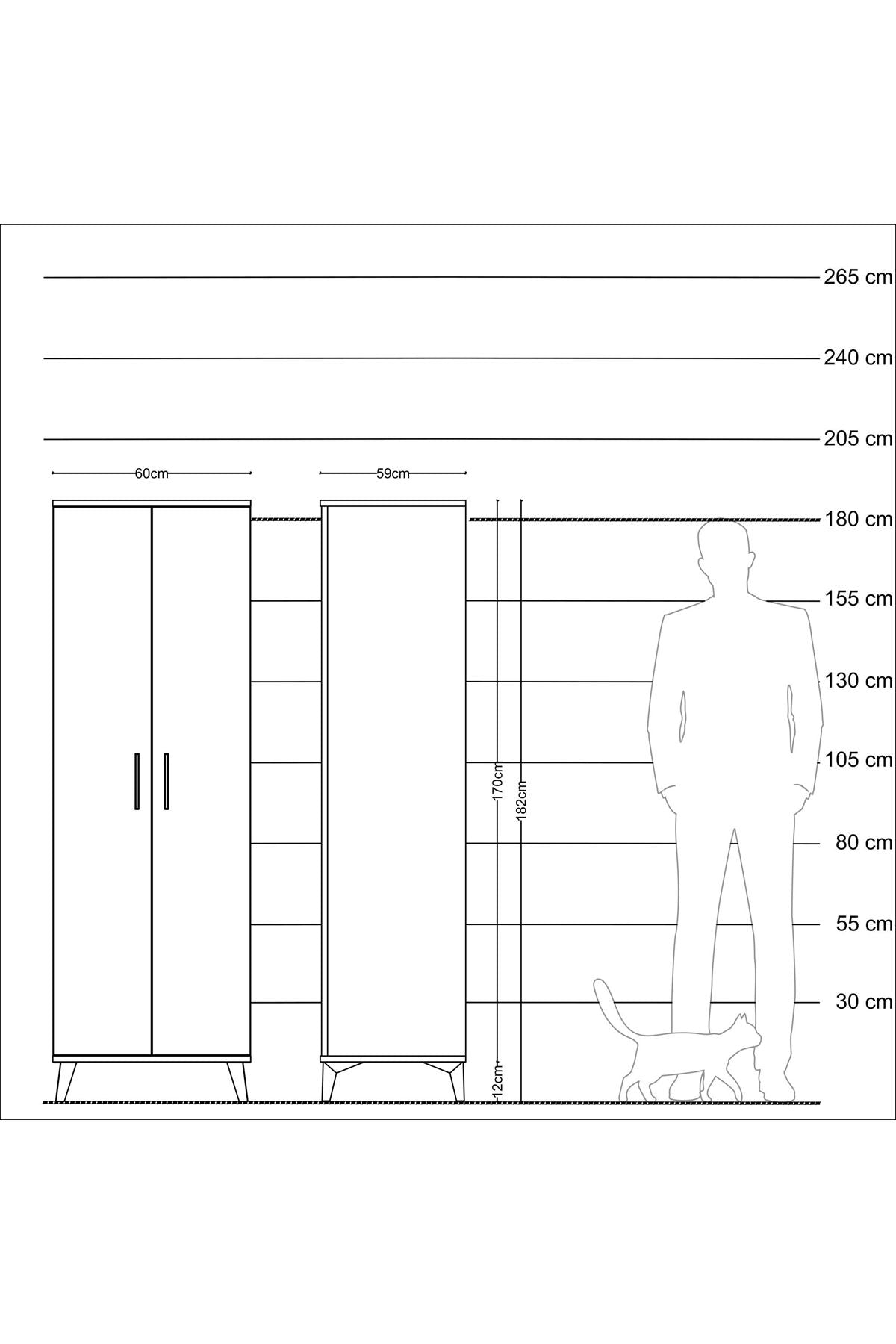 Kronos Dolap 4 Raflı 2 Kapaklı 60x59x182 - S89M009V1C