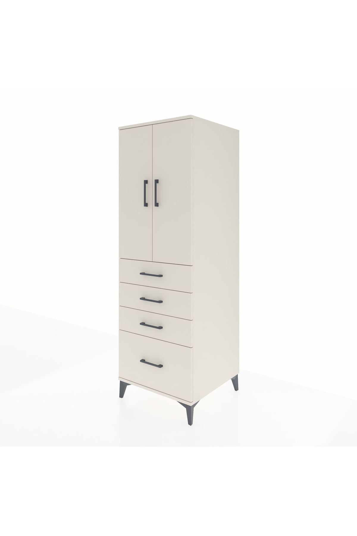 Kronos Dolap 2 Raflı 4 Çekmeceli 2 Kapaklı 60x59x182 - S89M013V1C