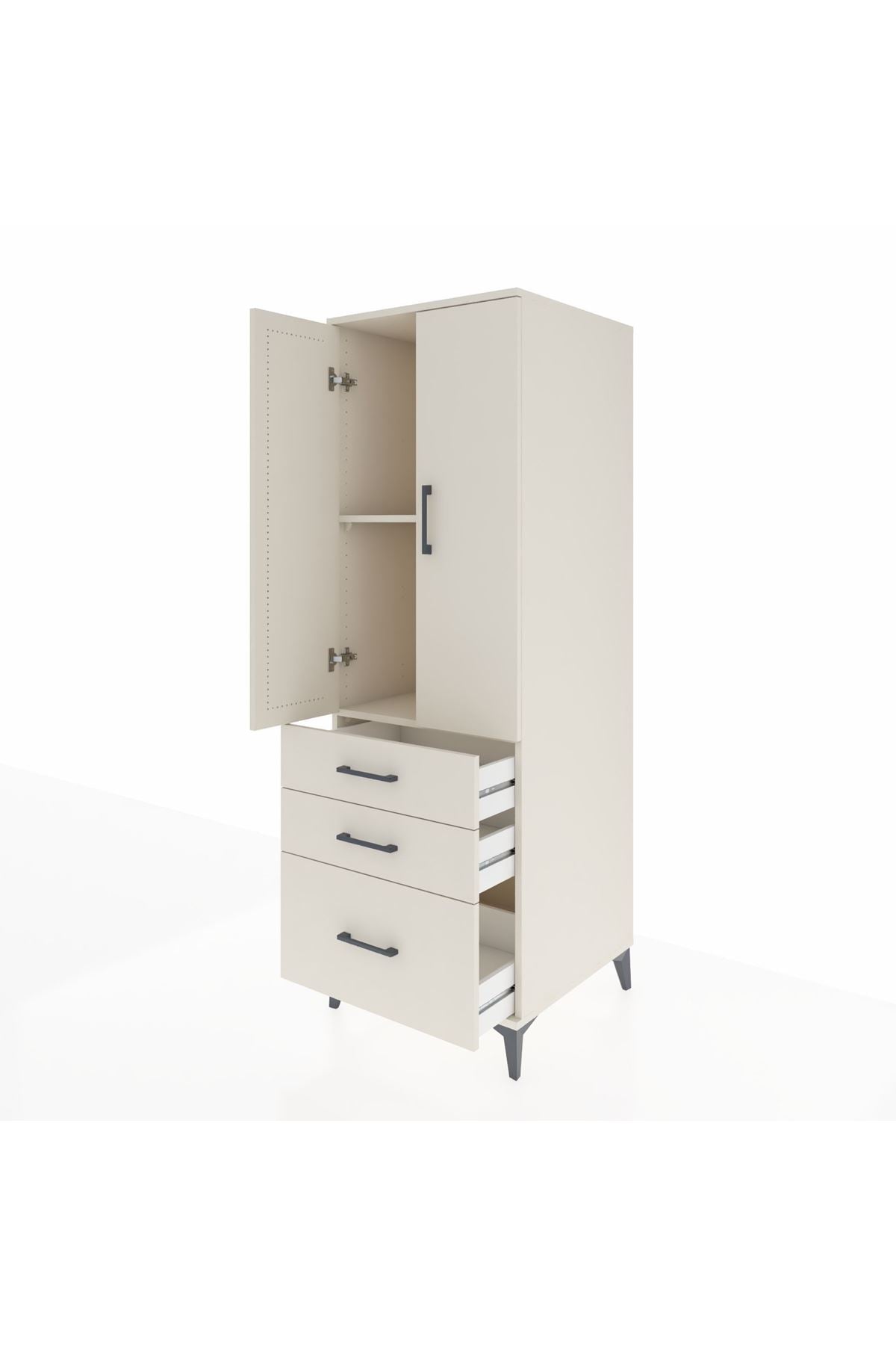 Kronos Dolap 2 Raflı 3 Çekmeceli 2 Kapaklı 60x59x182 - S89M014V1C