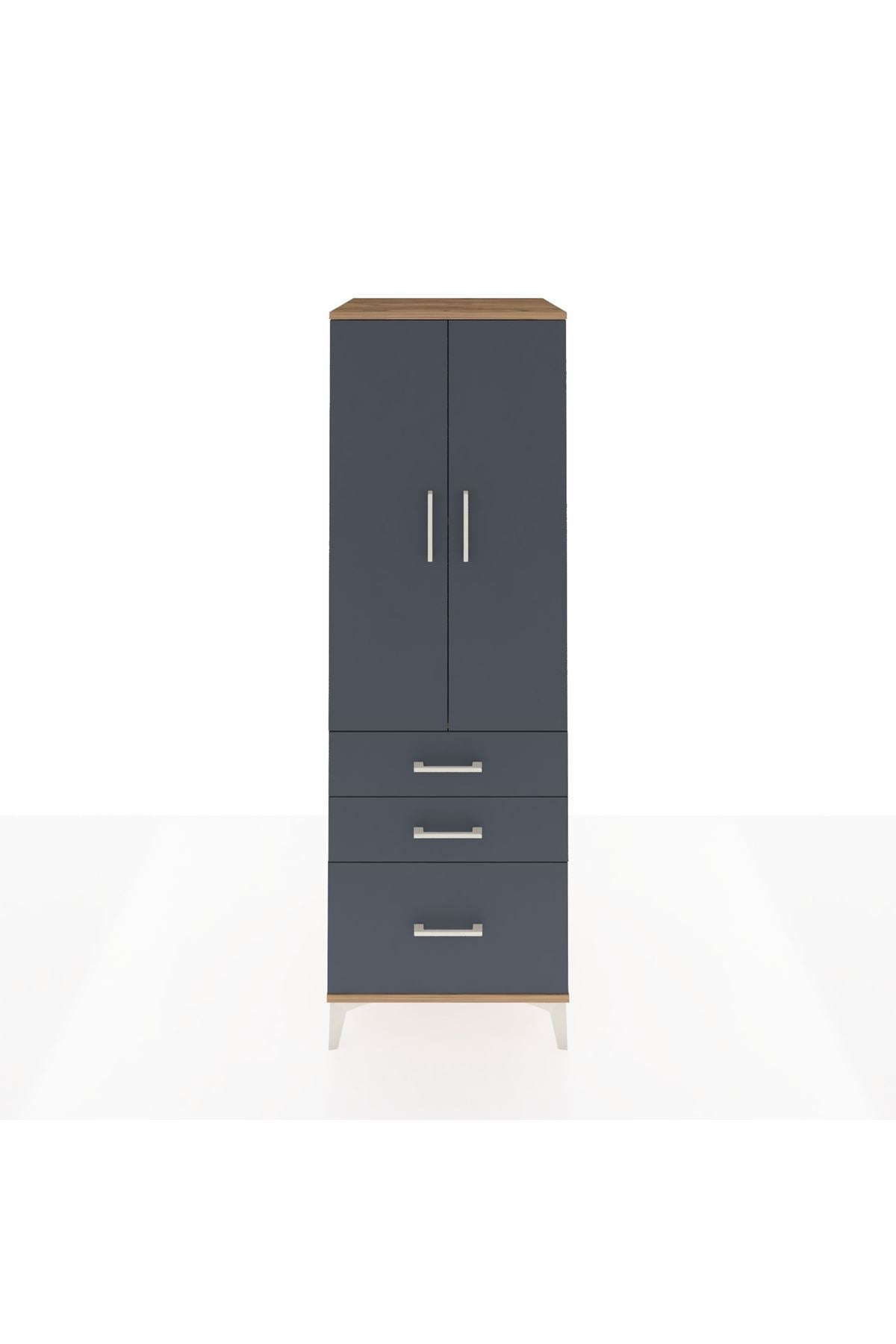 Kronos Dolap 2 Raflı 3 Çekmeceli 2 Kapaklı 60x59x182 - S89M014V8C