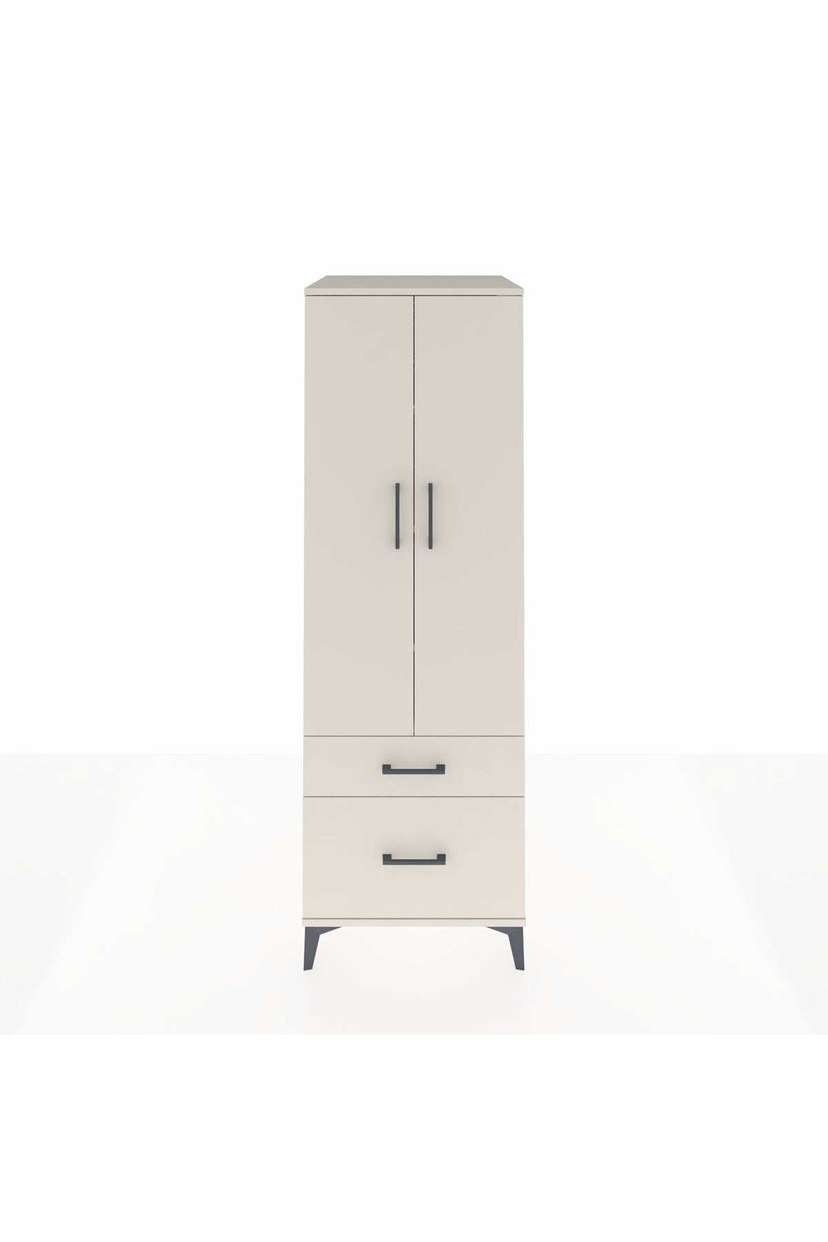 Kronos Dolap 4 Raflı 2 Çekmeceli 2 Kapaklı 60x59x182 - S89M015V1C
